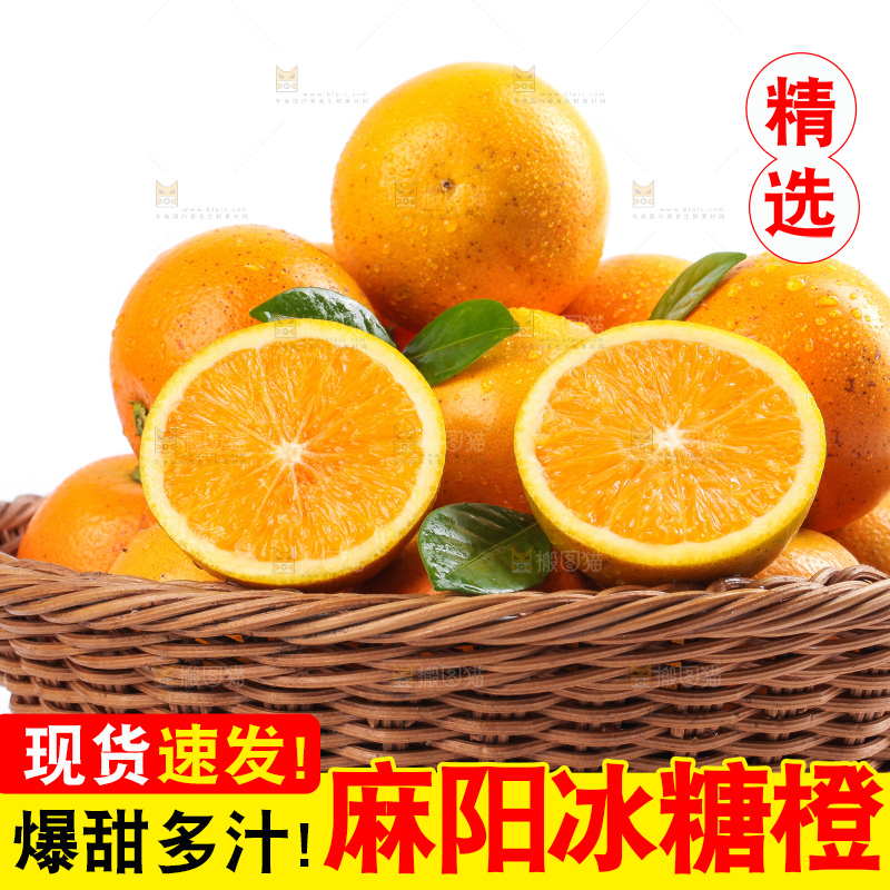 白底上的麻阳冰糖橙