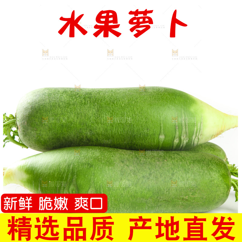 白底上的水果萝卜