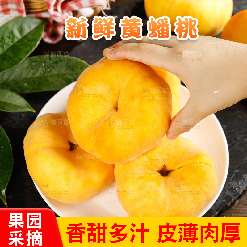 深底上的黄毛蟠桃