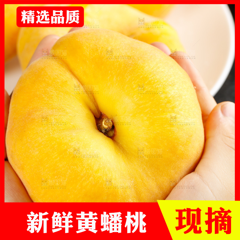 深底上的黄毛蟠桃