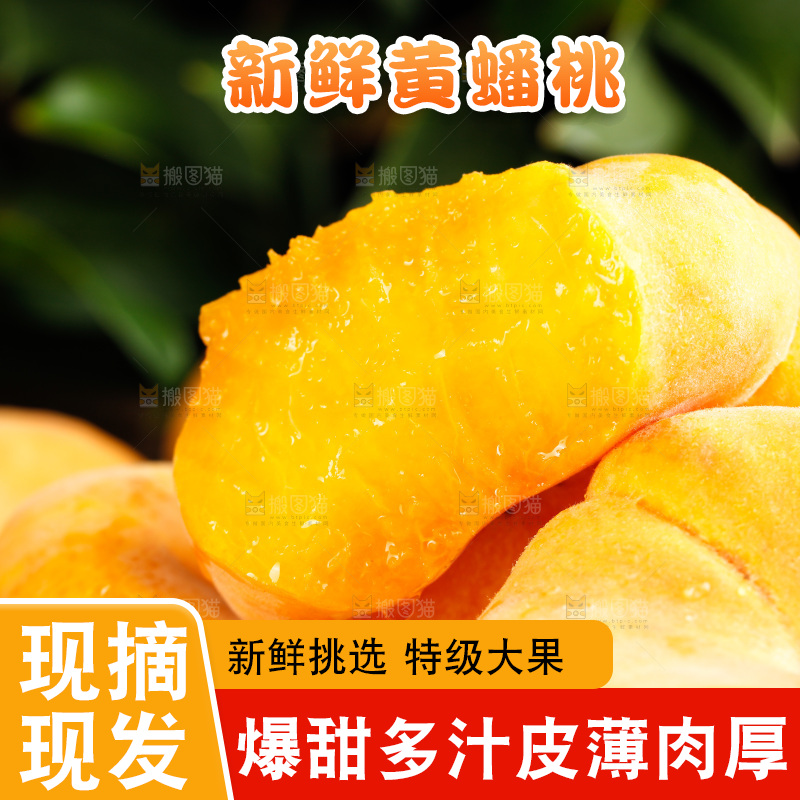 深底上的黄毛蟠桃