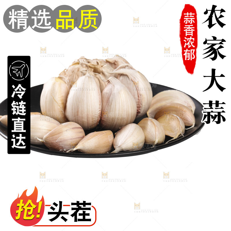 白底上的干蒜