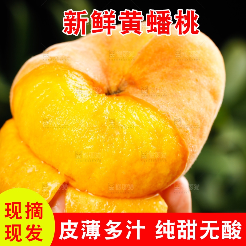 深底上的黄毛蟠桃