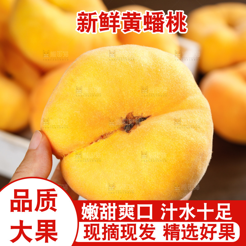 深底上的黄毛蟠桃