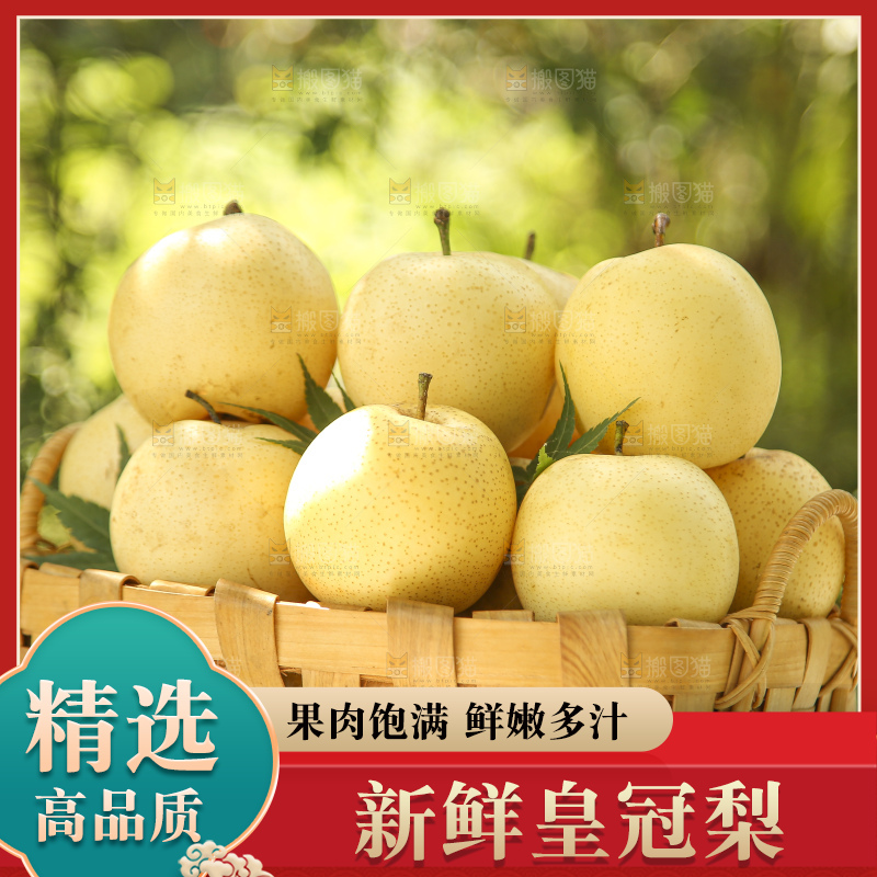 手里拿着新鲜皇冠梨