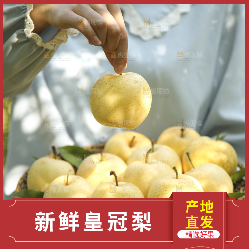手里拿着新鲜皇冠梨