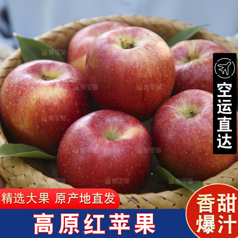 手里拿着高原红苹果