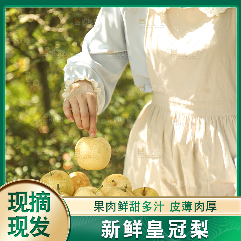 手里拿着新鲜皇冠梨