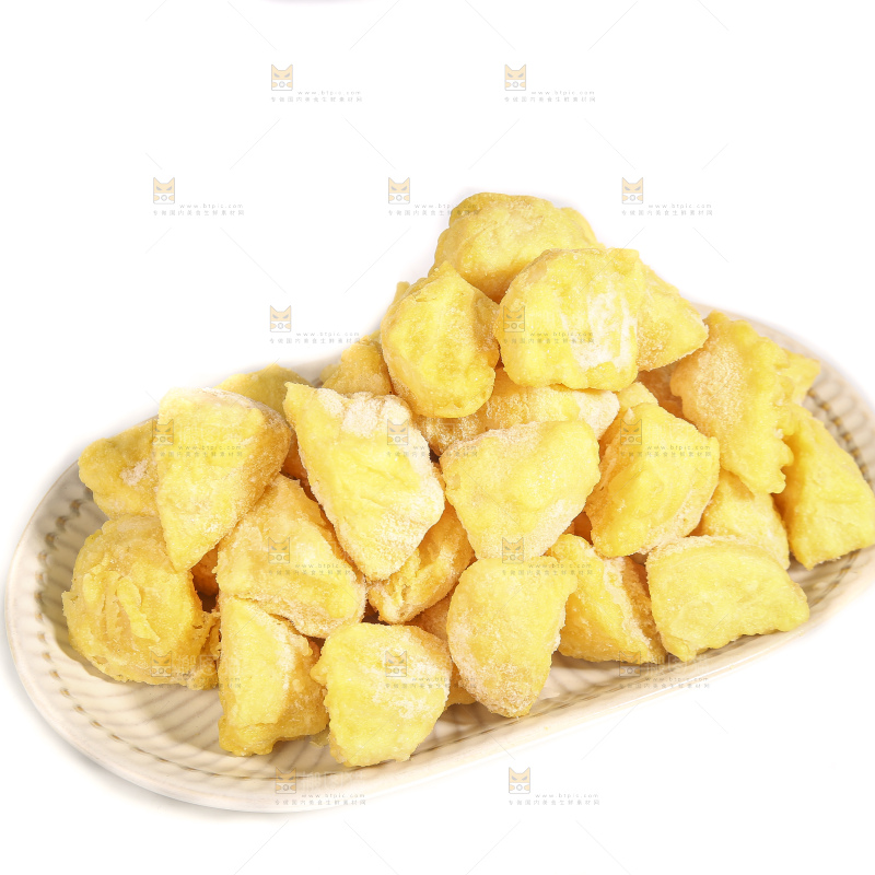 白底上的锅巴土豆