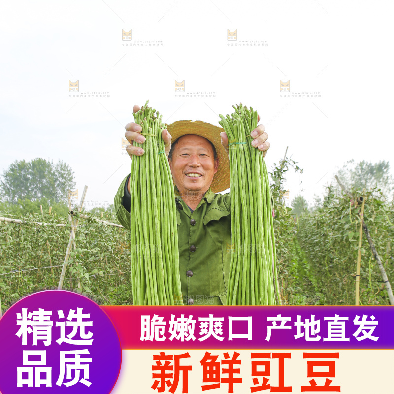 手里拿着长豇豆