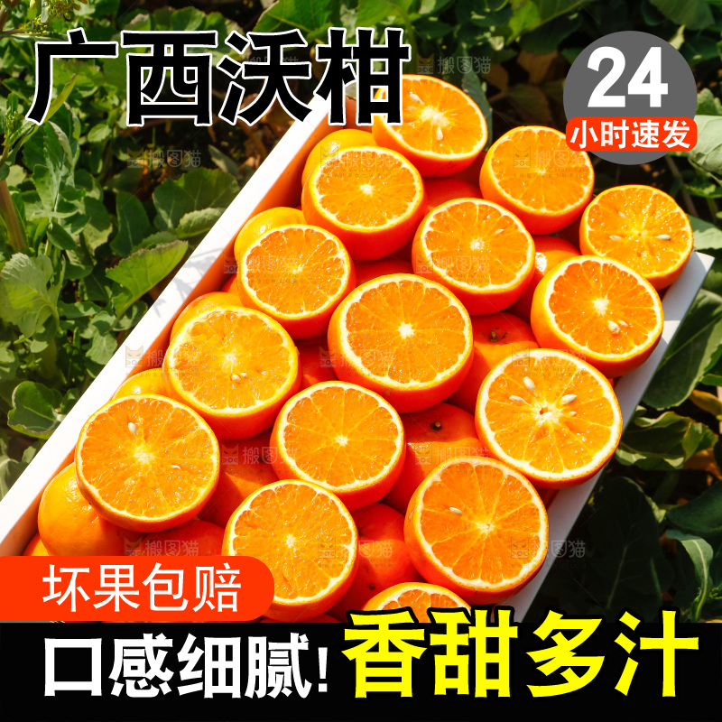 堆放着的新鲜沃柑