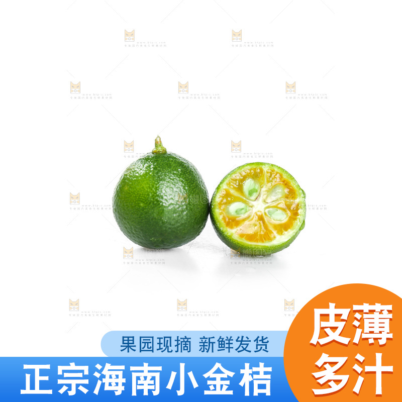 白底上的小金桔