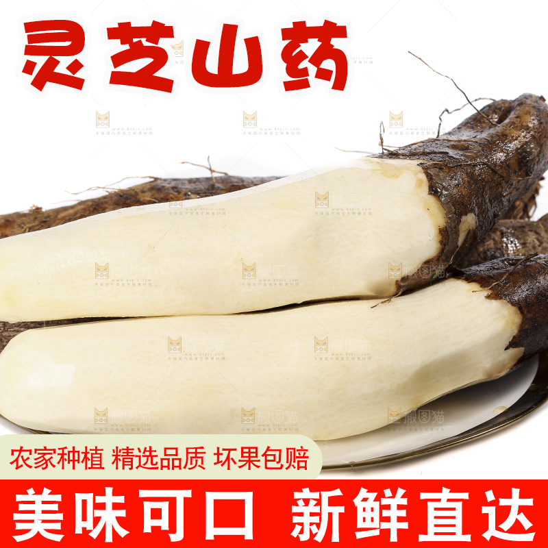 白底上的云南灵芝山药