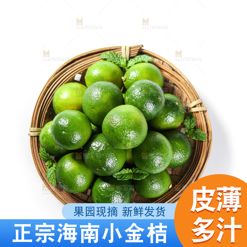 白底上的小金桔