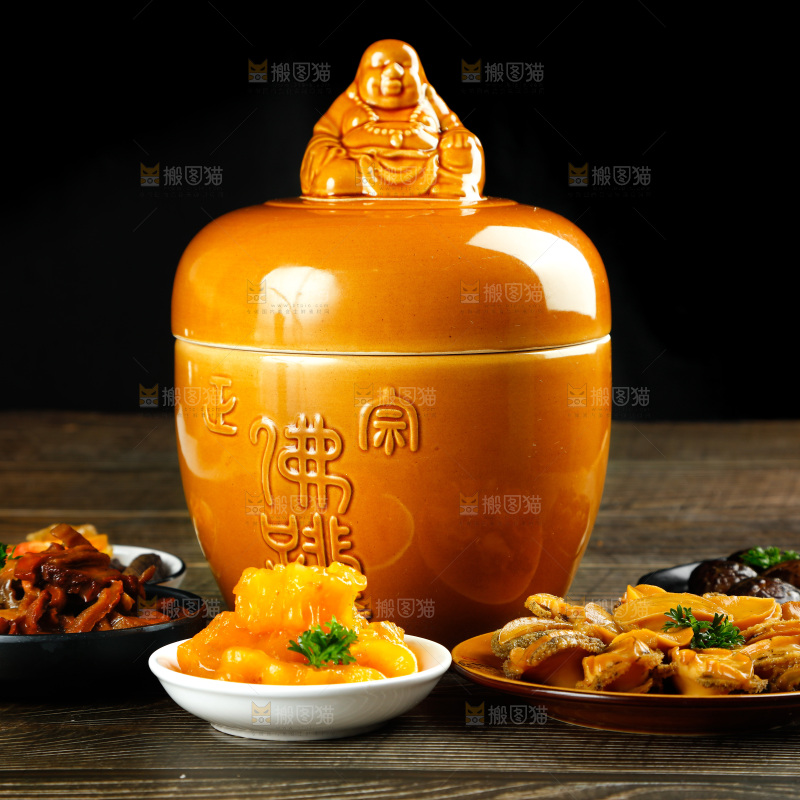 深底上的佛跳墙食材