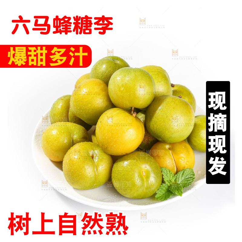 白底上的蜂糖李