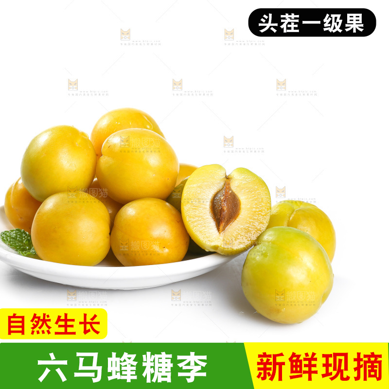 白底上的蜂糖李