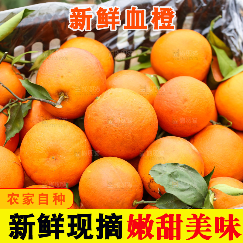 堆放着的血橙
