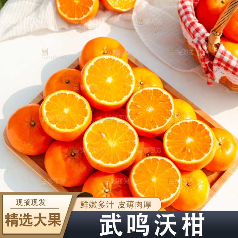 堆放着的新鲜沃柑