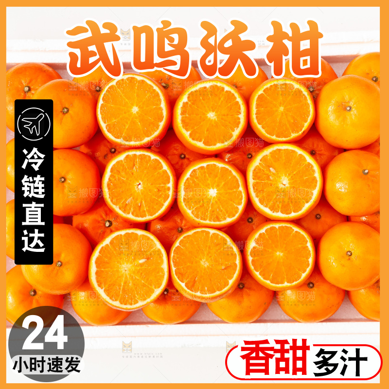 堆放着的新鲜沃柑