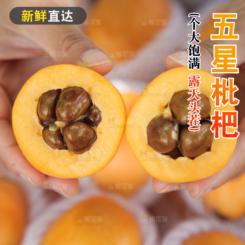 手里拿着切开的枇杷