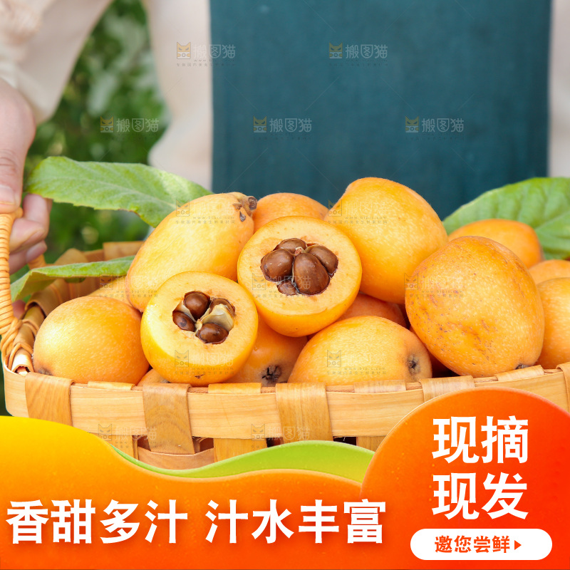 手里端着一篮枇杷