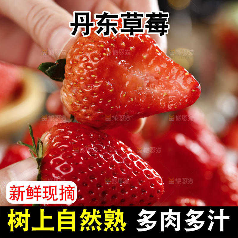 深底上的丹东草莓