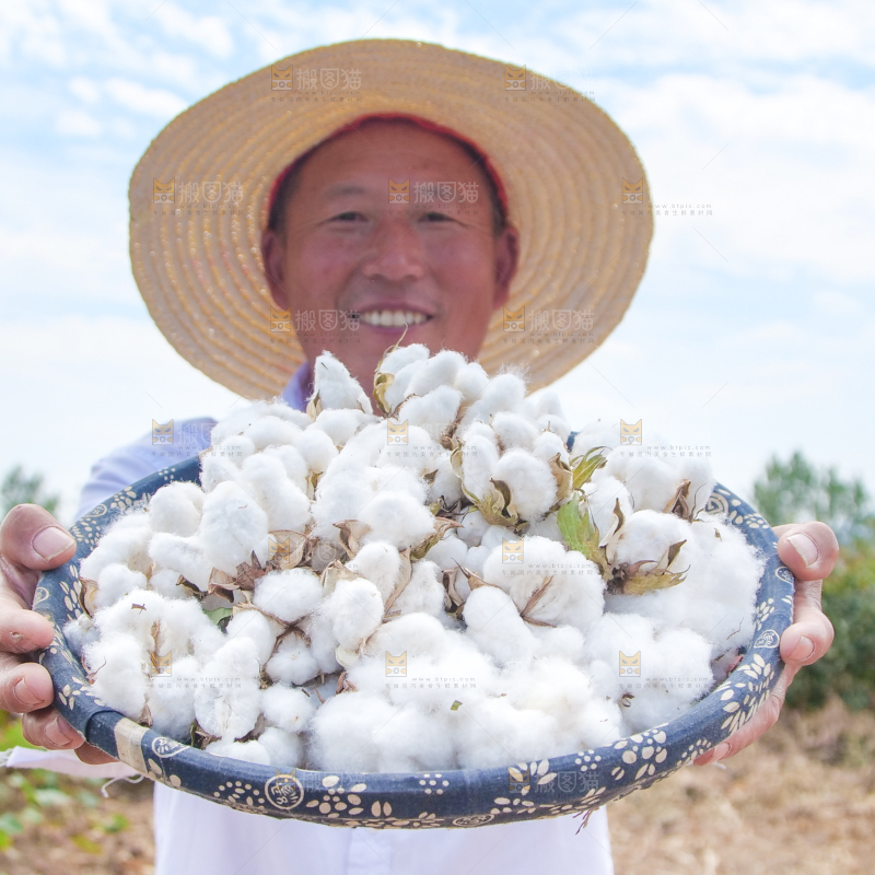 手里拿着棉花