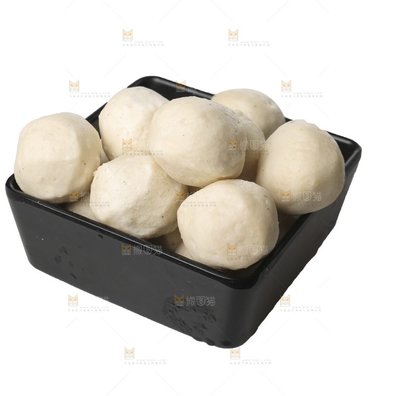 白底上的火锅丸子