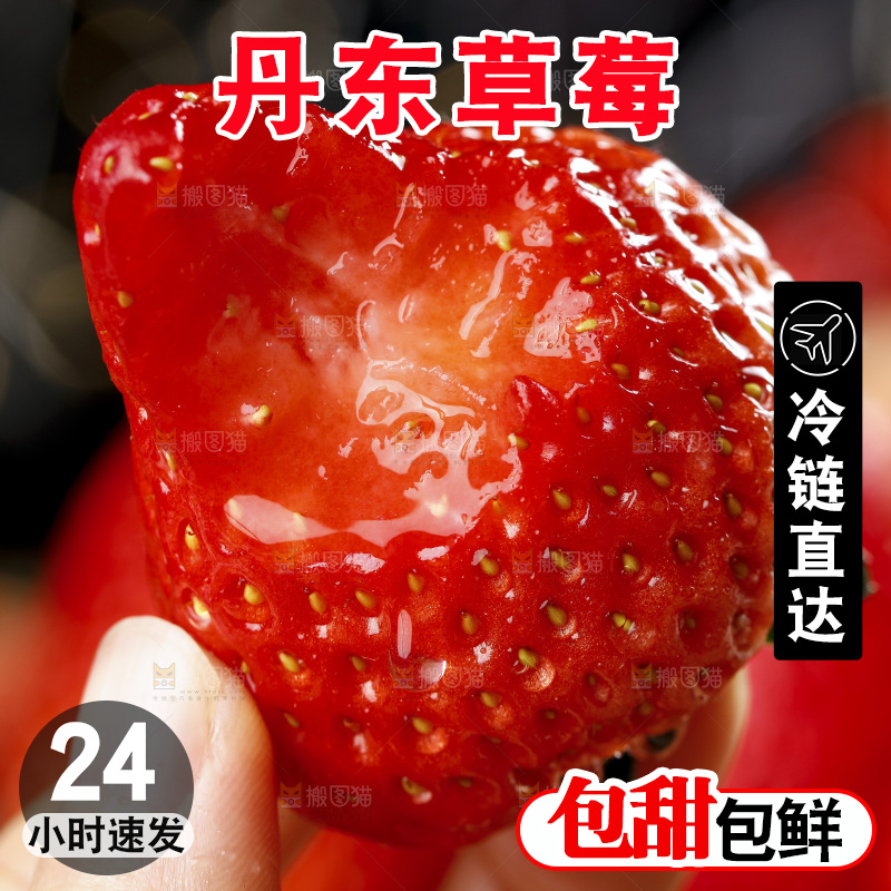 深底上的丹东草莓