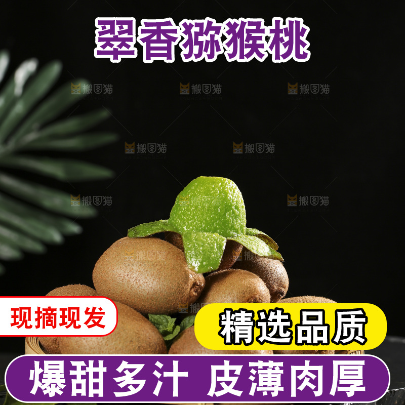 黑底上的翠香猕猴桃