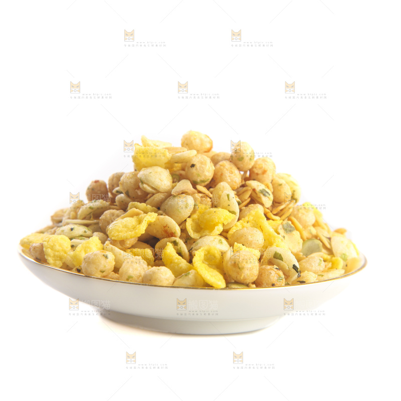 白底上的谷物麦片