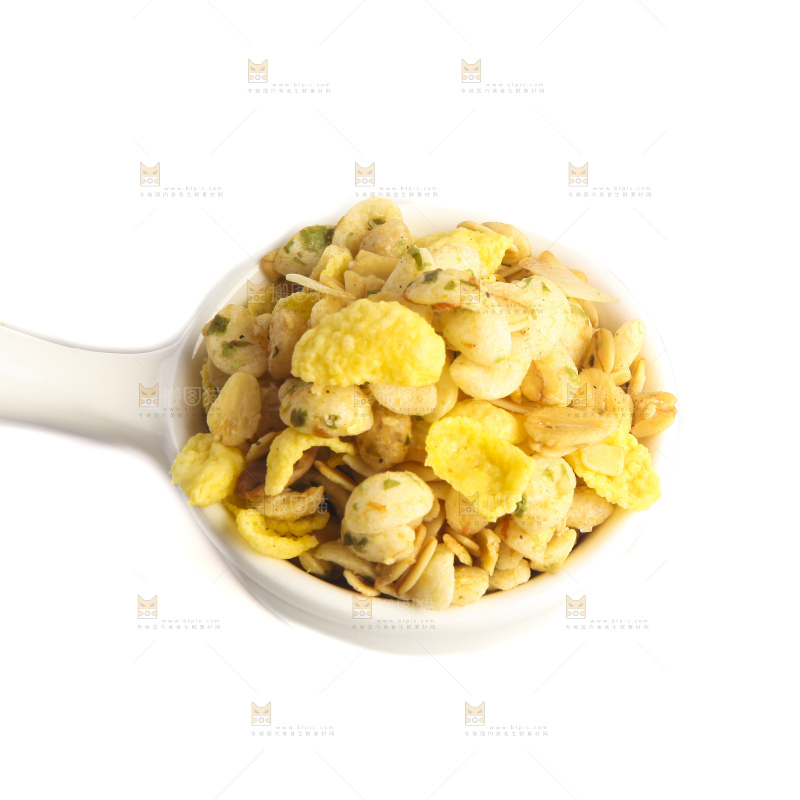 白底上的谷物麦片