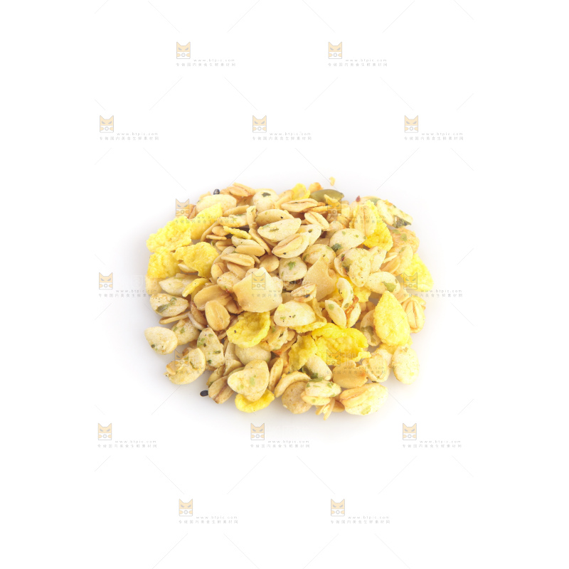 白底上的谷物麦片