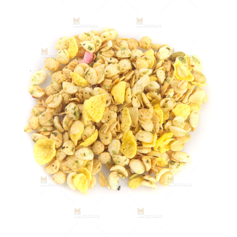 白底上的谷物麦片