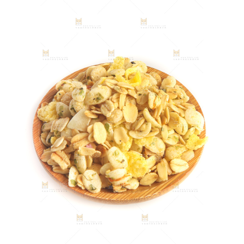 白底上的谷物麦片