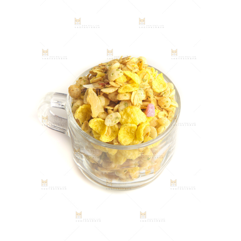 白底上的谷物麦片