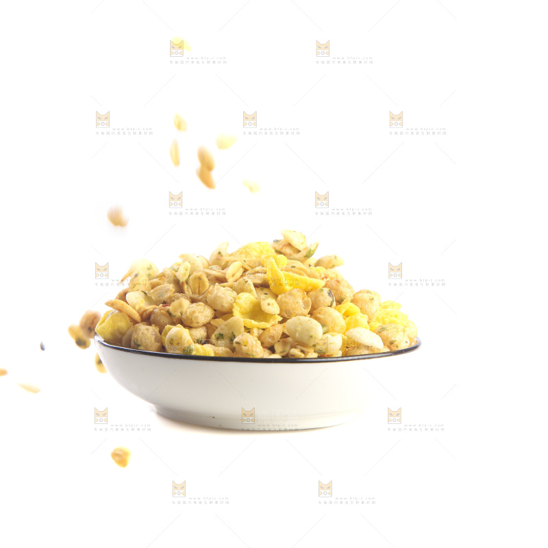 白底上的谷物麦片