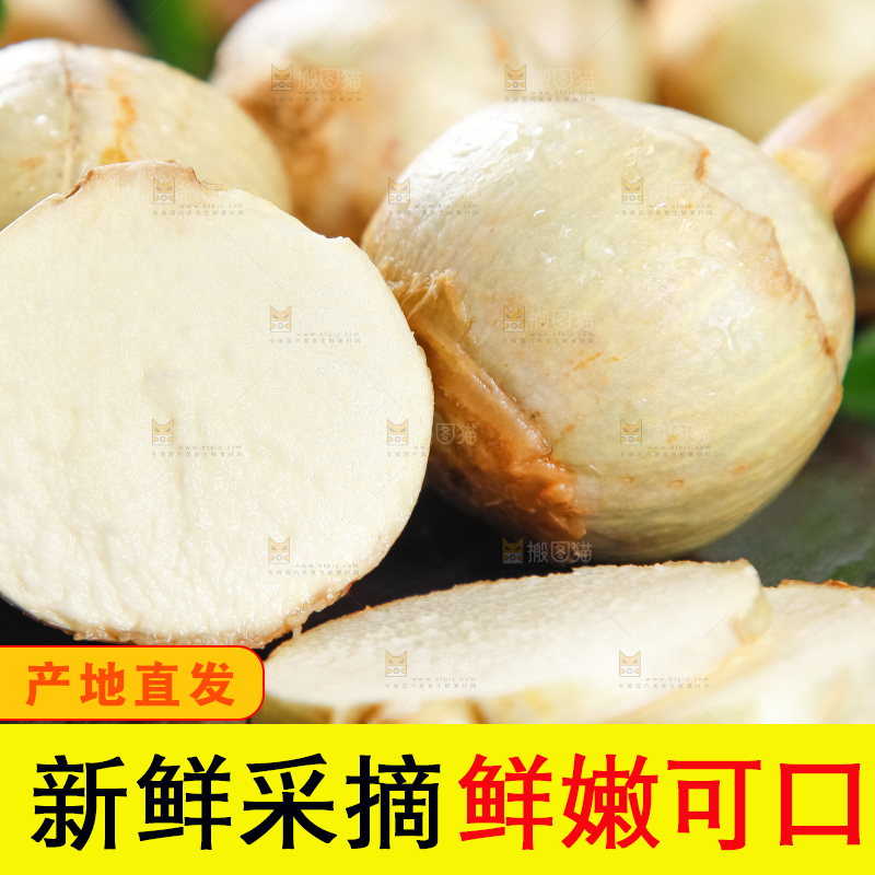 黑石垫上放着切开的白茨菇