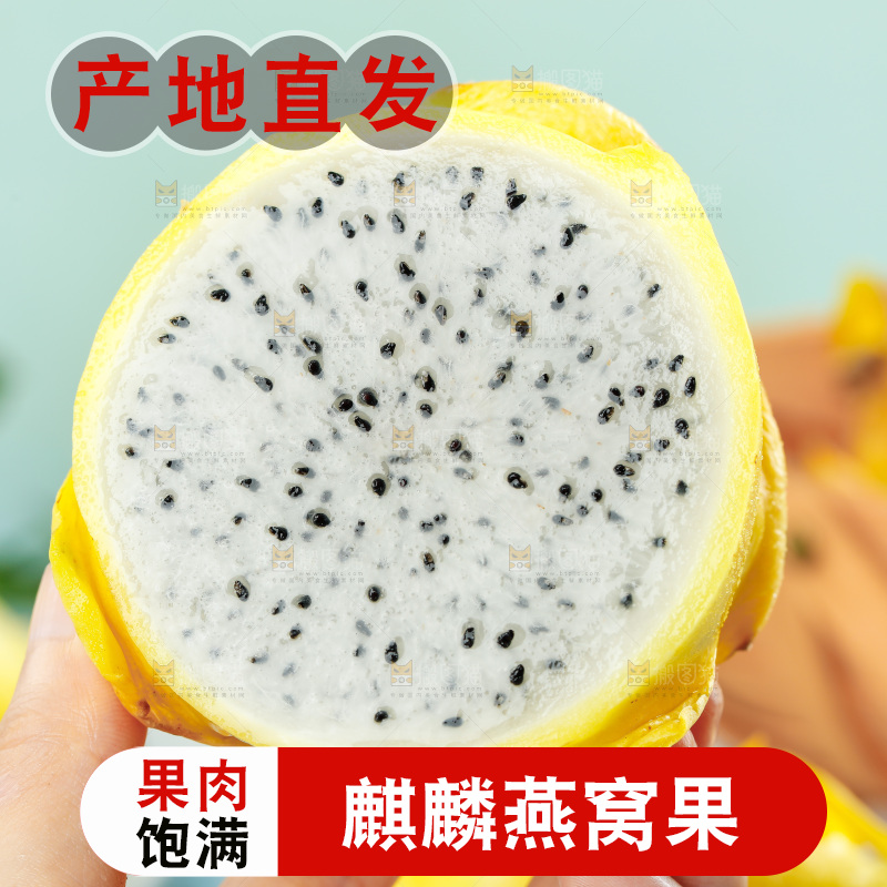 浅底上的黄皮火龙果