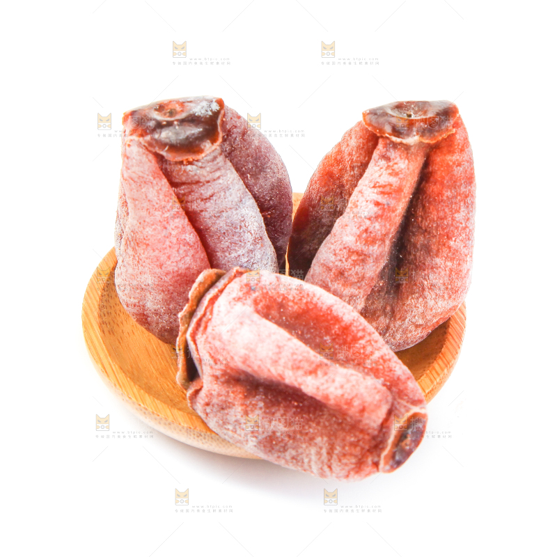 白底上放着吊柿饼
