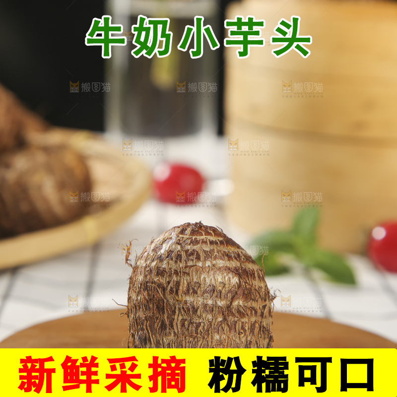 浅底上的新鲜小芋头