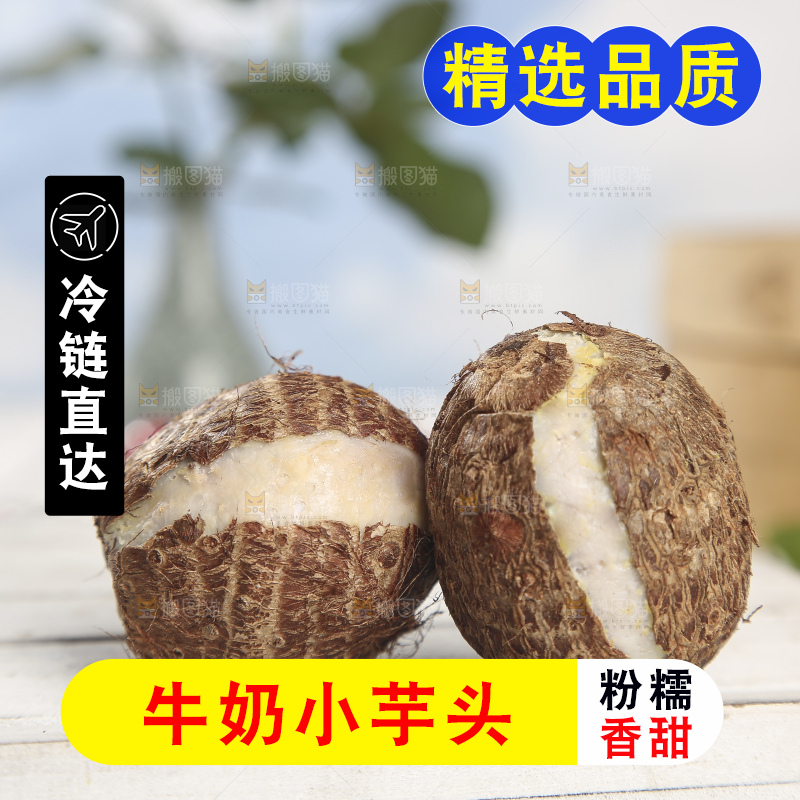 浅底上的新鲜小芋头