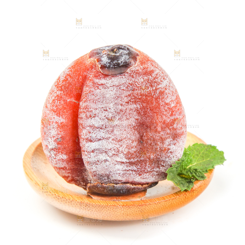 白底上放着吊柿饼