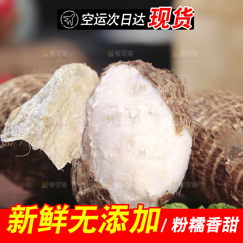深底上的新鲜小芋头