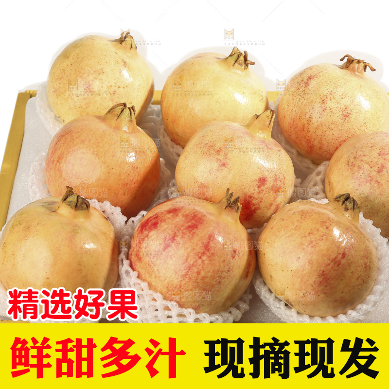 白底上的蒙自石榴