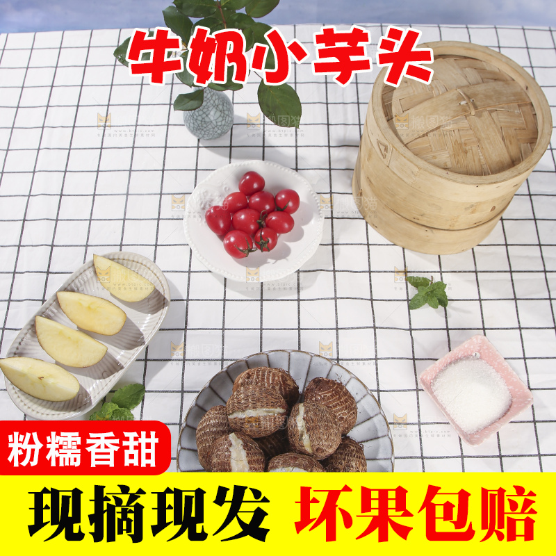 浅底上的新鲜小芋头
