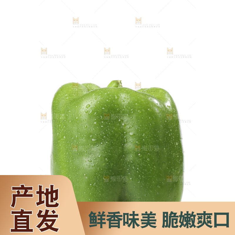白底上的青圆椒