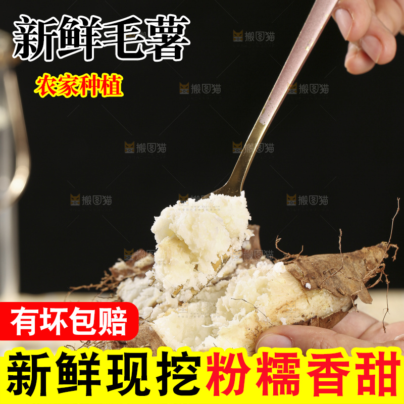 浅底上的新鲜毛薯