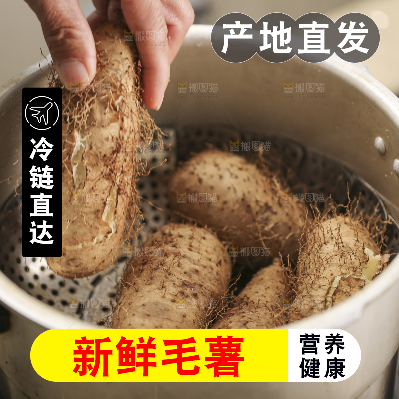 锅里蒸熟的毛薯